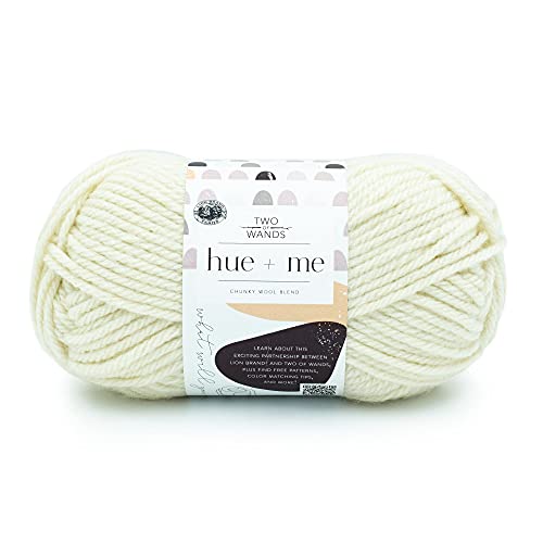 Lion Brand Hue + Me Garn zum Stricken, Häkeln und Basteln, sperrig und dick, weiches Acryl- und Wollgarn, Salz, (1er-Pack) von Lion Brand Yarn