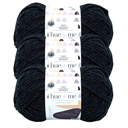 Lion Brand Hue + Me Garn zum Stricken, Häkeln und Basteln, sperrig und dick, weiches Acryl- und Wollgarn, Werwolf, 3er-Pack von Lion Brand Yarn