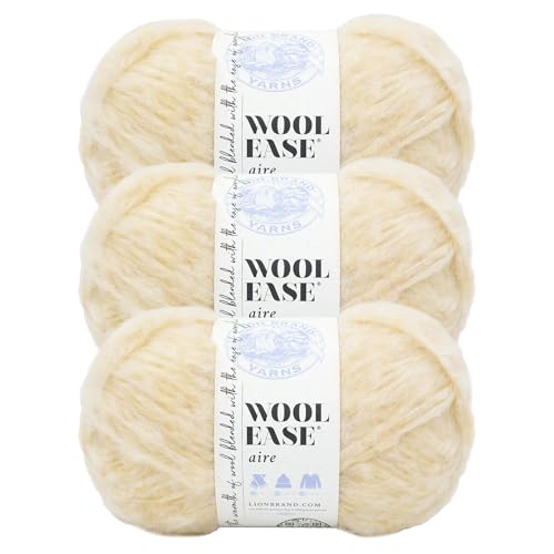 Lion Brand Wool-Ease Aire Garn, weiches Garn zum Stricken, Häkeln und Basteln, Buttercup, 3er-Pack von Lion Brand Yarn