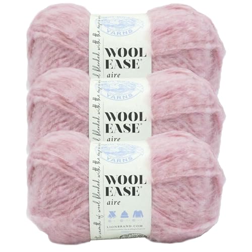 Lion Brand Wool-Ease Aire Garn, weiches Garn zum Stricken, Häkeln und Basteln, Cotton Candy, 3 Stück von Lion Brand Yarn