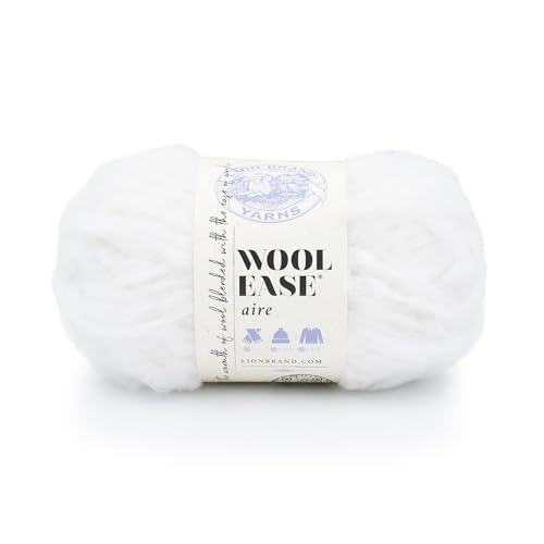 Lion Brand Wool-Ease Aire Garn, weiches Garn zum Stricken, Häkeln und Basteln, Marshmallow, 1 Packung von Lion Brand Yarn