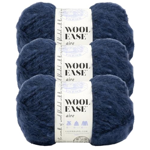 Lion Brand Wool-Ease Aire Garn, weiches Garn zum Stricken, Häkeln und Basteln, Night Sky, 3er-Pack von Lion Brand Yarn