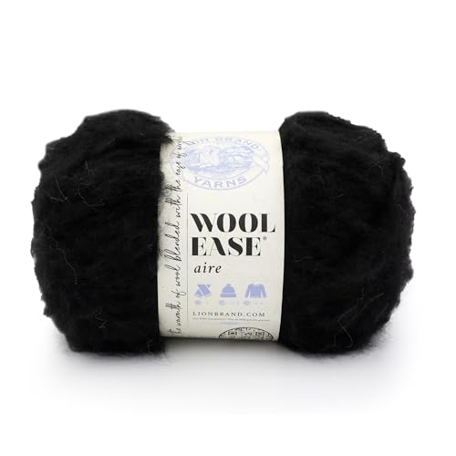 Lion Brand Wool-Ease Aire Garn, weiches Garn zum Stricken, Häkeln und Basteln, Onyx, 1 Packung von Lion Brand Yarn