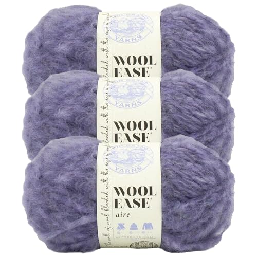 Lion Brand Wool-Ease Aire Garn, weiches Garn zum Stricken, Häkeln und Basteln, Purple Haze, 3er-Pack von Lion Brand Yarn