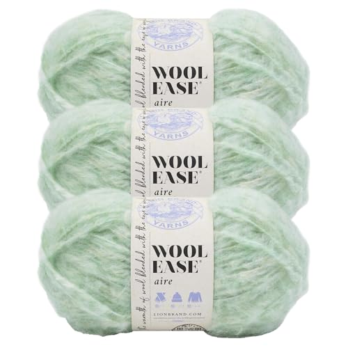 Lion Brand Wool-Ease Aire Garn, weiches Garn zum Stricken, Häkeln und Basteln, Sweet Mint, 3er-Pack von Lion Brand Yarn