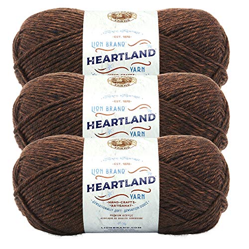 Lion Brand Yarn Heartland Garn zum Häkeln, Stricken und Weben, mehrfarbiges Garn, 3er-Pack, Sequoia von Lion Brand Yarn