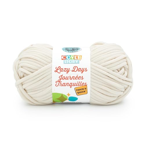 Lion Brand Yarn 191-098W Cover Story Lazy Days Thick & Quick Garn, Polyester, Cream, 1 Pack von Lion Brand Yarn