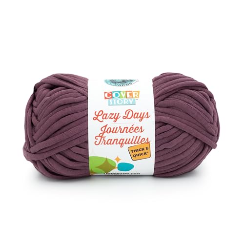 Lion Brand Yarn 191-147AM Cover Story Lazy Days Thick & Quick Garn, Polyester, auberginefarben, 1 Pack von Lion Brand Yarn