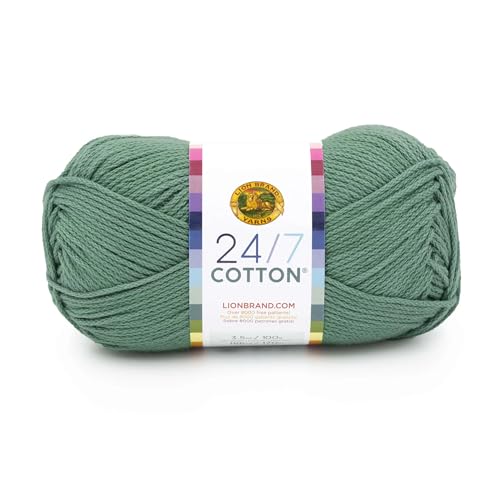 Lion Brand Yarn 24-7 Baumwolle, Garn zum Stricken, Häkeln und Basteln, Fichte, 1 Packung von Lion Brand Yarn