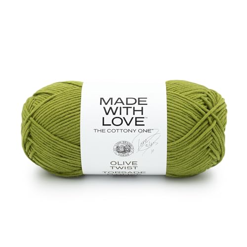 Lion Brand Yarn 3040-130AG Tom Daley - The Cottony One Garn, Baumwollmischung, Olivgrün gedreht, 1 Pack von Lion Brand Yarn