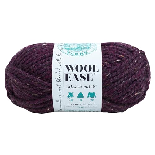 Lion Brand Yarn 640-144 Wool-Ease Dickes und schnelles Garn, Acryl, Rosine, 21.59 x 9.53 x 9.53 cm, 97 von Lion Brand Yarn