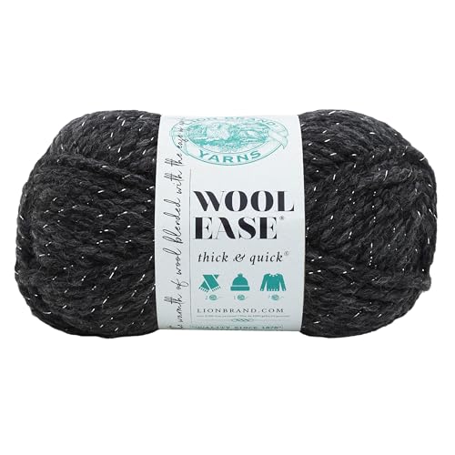 Lion Brand Yarn 640-303 Wool-Ease Dickes und schnelles Garn, Acryl, dunkelgrau, 1 Packung, 84 von Lion Brand Yarn