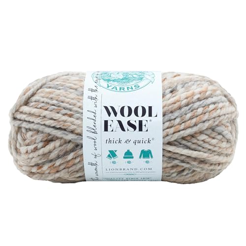 Lion Brand Yarn 640-536 Wool-Ease Thick & Quick, Fossil, Acrylwolle, 21.59 x 9.53 x 9.53 cm, 80 von Lion Brand Yarn