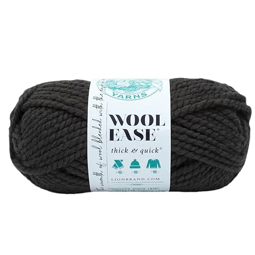 Lion Brand Yarn 640-555 Wool Ease Thick & Quick Garn, Acryl Wolle, Black Walnut, 1-Pack, 140 Gramm von Lion Brand Yarn