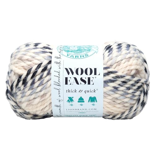 Lion Brand Yarn 640-609 Wool Ease, Dickes und schnelles Garn, Mondlicht, Acryl-Mischung, Moonlight, Einheitsgröße, 97 von Lion Brand Yarn