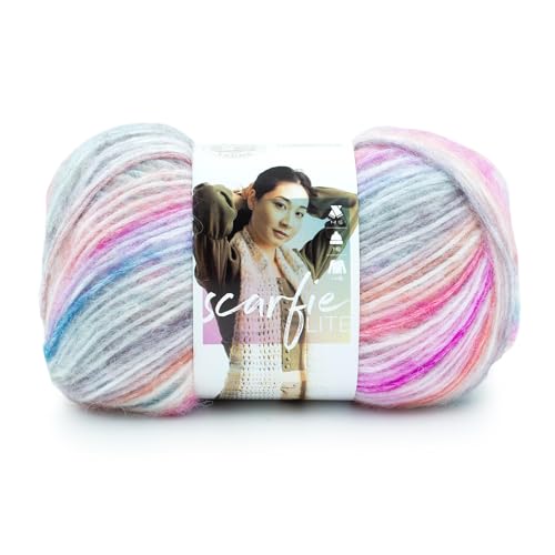 Lion Brand Yarn 827-602G Scarfie Lite Garn, Wollmischgewebe, Abendrot, 1 Pack von Lion Brand Yarn