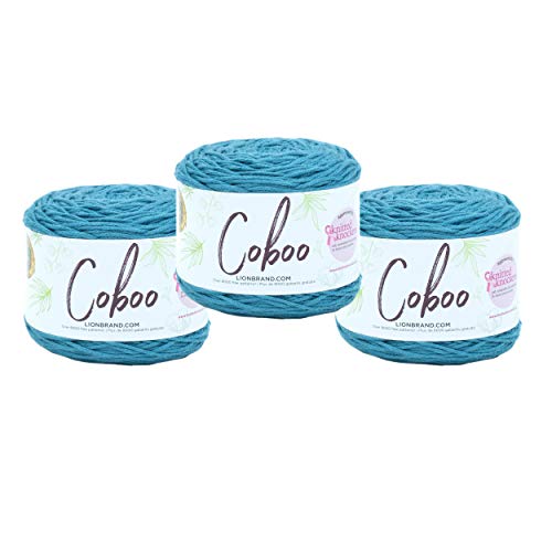 Lion Brand Yarn 835-107A Coboo Garn, Denim, 3er-Pack von Lion Brand Yarn