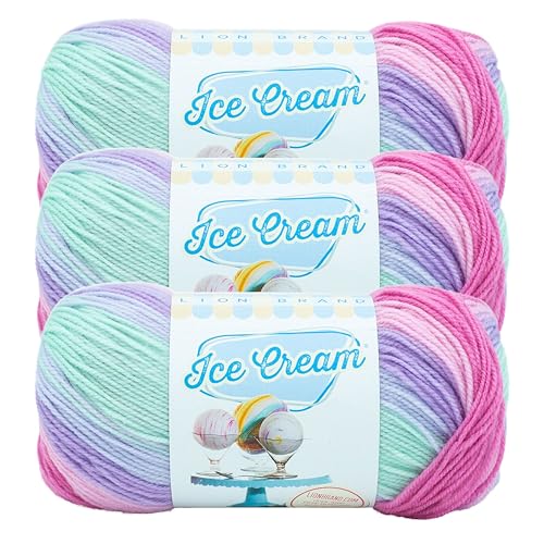 Lion Brand Yarn Eiscreme-Baby-Garn, Ube, 3er-Pack von Lion Brand Yarn