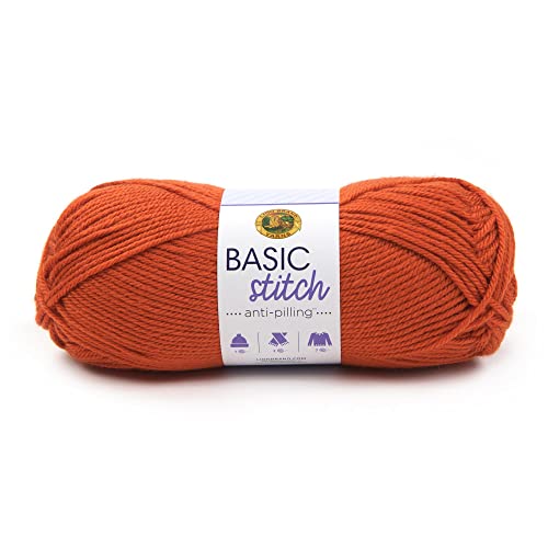 Lion Brand Yarn Basic Stitch Anti-Pilling Strickgarn, Garn zum Häkeln, 1er Pack, Kürbis von Lion Brand Yarn