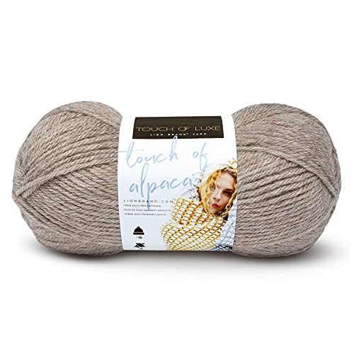 Lion Brand Yarn Company 674-123 Touch of Alpaka Garn, Taupe, ein Knäuel von Lion Brand Yarn