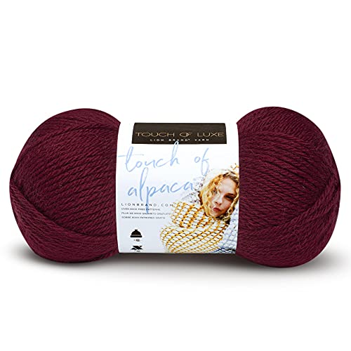 Lion Brand Yarn Company 674-138 Touch of Alpaka Garn, Purpurrot, ein Knäuel von Lion Brand Yarn