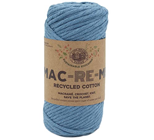 Lion Brand Yarn Company 845-109N Mac-Re-Me Garn, Baumwolle, denim, 7oz/200g77yd/70m von Lion Brand Yarn