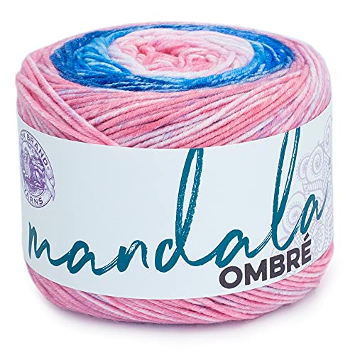 Lion Brand Yarn Company Mandala-Ombré-Garn, rein, ein Knäuel, Rosa, Blau von Lion Brand Yarn