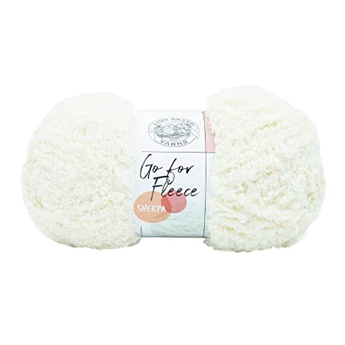 Lion Brand Yarn Go for Fleece Sherpa Jumbo Garn zum Stricken, Häkeln und Basteln, 1 Packung, cremefarben von Lion Brand Yarn