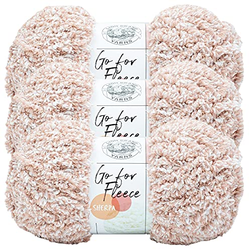 Lion Brand Yarn Go for Fleece Sherpa Jumbo-Garn zum Stricken, Häkeln und Basteln, 3er-Pack, Blush von Lion Brand Yarn