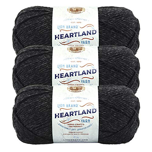 Lion Brand Yarn Heartland Garn zum Häkeln, Stricken und Weben, mehrfarbiges Garn, 3er-Pack, Black Canyon von Lion Brand Yarn