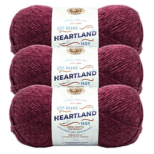 Lion Brand Yarn Heartland Garn zum Häkeln, Stricken und Weben, mehrfarbiges Garn, 3er-Pack, mehrfarbig von Lion Brand Yarn