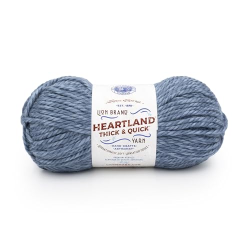 Lion Brand Yarn Heartland Thick & Quick Bulky Heathered Garn zum Stricken und Häkeln, Belle Isle, 1 Packung von Lion Brand Yarn