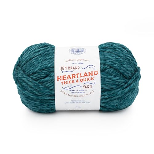 Lion Brand Yarn Heartland Thick & Quick Bulky Heathered Garn zum Stricken und Häkeln, Dolores, 1 Packung von Lion Brand Yarn