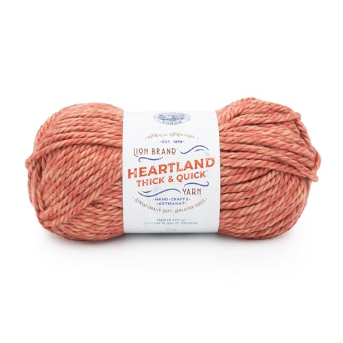 Lion Brand Yarn Heartland Thick & Quick Bulky Heathered Garn zum Stricken und Häkeln, Fairmount, 1 Packung von Lion Brand Yarn