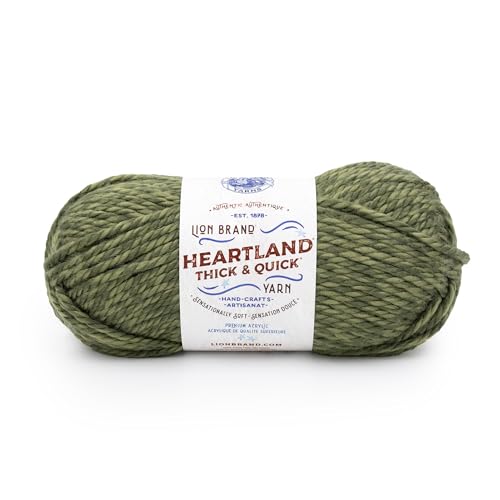 Lion Brand Yarn Heartland Thick & Quick Bulky Heathered Garn zum Stricken und Häkeln, Griffith, 1 Packung von Lion Brand Yarn