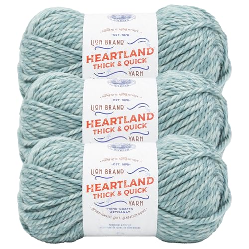 Lion Brand Yarn Heartland Thick & Quick Bulky Meliertes Garn zum Stricken und Häkeln, Piemont, 3er-Pack von Lion Brand Yarn