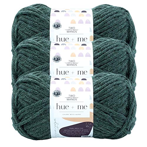 Lion Brand Yarn Hue & Me Bulky Garn, Wacholder, 3er-Pack von Lion Brand Yarn