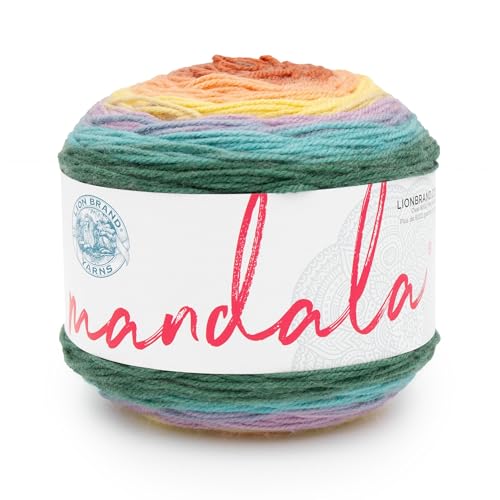 Lion Brand Yarn Mandala, mehrfarbiges Garn zum Stricken, Häkeln und Basteln, Doxy, 1 Packung von Lion Brand Yarn