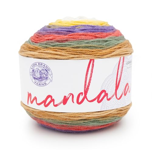 Lion Brand Yarn Mandala, mehrfarbiges Garn zum Stricken, Häkeln und Basteln, Moomba, 1 Packung von Lion Brand Yarn