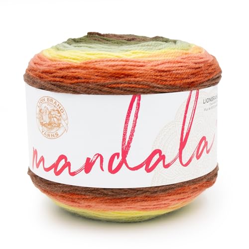 Lion Brand Yarn Mandala, mehrfarbiges Garn zum Stricken, Häkeln und Basteln, Sandmann, 1 Packung von Lion Brand Yarn