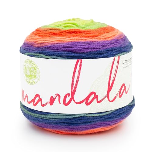 Lion Brand Yarn Mandala, mehrfarbiges Garn zum Stricken, Häkeln und Basteln, schlanker, 1 Packung von Lion Brand Yarn