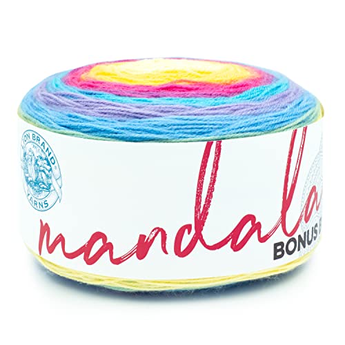Lion Brand Yarn Mandala Bonus Bundle Garn, Garn zum Stricken, Häkeln und Basteln, 1 Kuchen, Riesige von Lion Brand Yarn