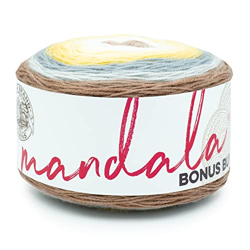 Lion Brand Yarn Mandala Bonus Bundle Garn, Garn zum Stricken, Häkeln und Basteln, 1 Kuchen, Yeti von Lion Brand Yarn