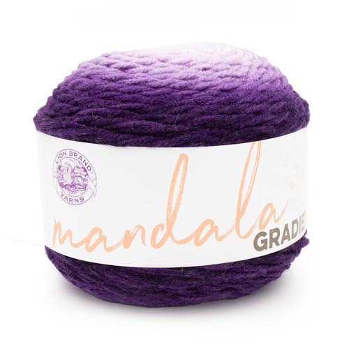 Lion Brand Yarn Mandala-Farbverlauf, mehrfarbiges Garn zum Stricken, Häkeln und Basteln, Lila, 1 Packung von Lion Brand Yarn