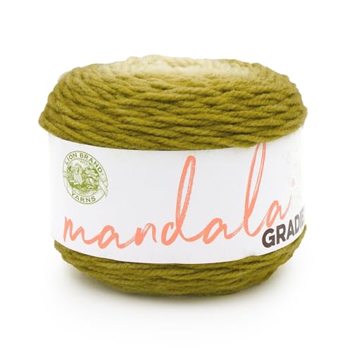 Lion Brand Yarn Mandala-Farbverlauf, mehrfarbiges Garn zum Stricken, Häkeln und Basteln, olivgrün, 1 Packung von Lion Brand Yarn