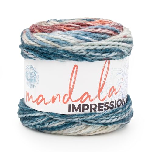 Lion Brand Yarn Mandala Impressions, mehrfarbiges Garn zum Stricken, Häkeln und Basteln, Patchwork, 1 Packung von Lion Brand Yarn