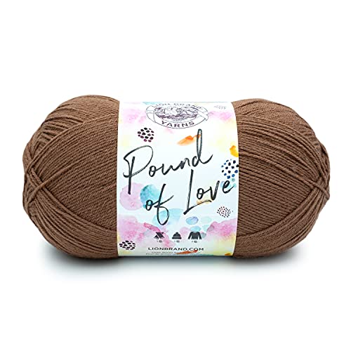 Lion Brand Yarn Pfund der Liebe - Value Garn - Großes Garn zum Stricken und Häkeln - Bastelgarn - Mokka von Lion Brand Yarn