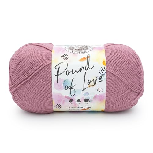 Lion Brand Yarn Pound of Love, Wertgarn, großes Garn zum Stricken und Häkeln, Bastelgarn, Heather Rose von Lion Brand Yarn