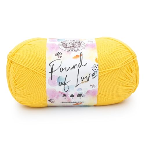 Lion Brand Yarn Pound of Love, Wertgarn, großes Garn zum Stricken und Häkeln, Bastelgarn, Sonnenblume von Lion Brand Yarn