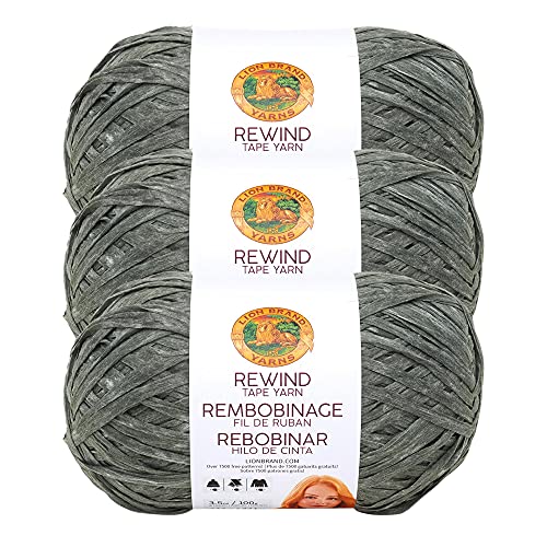 Lion Brand Yarn Rewind Garn, Garn zum Stricken und Häkeln, Bastelband Garn, 3er-Pack, Olive You von Lion Brand Yarn